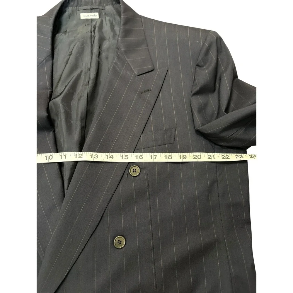 Brioni‎ Navy Pinstripe Double Breasted Blazer Sports Coat 44R Tiberio Flaminio